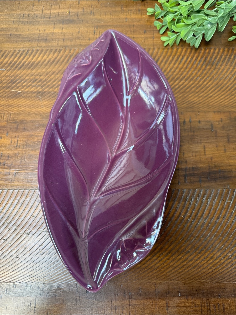 Vtg Cerutil Stoneware Leaf Bowl Made in Portugal